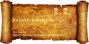 Keleti Kornélia névjegykártya